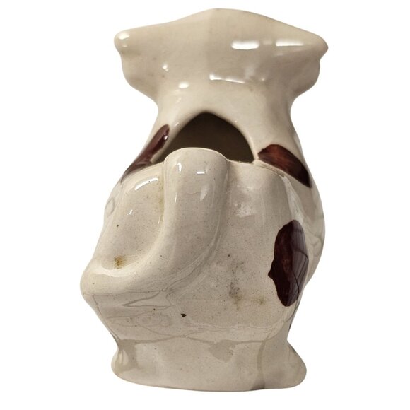 Vintage Ceramic Cow Toothpick Holder White With Brown Spots Made In Japan - Picture 4 of 7